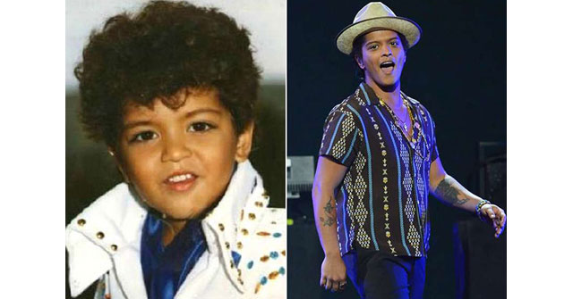 Foto de Bruno Mars cuando era niño